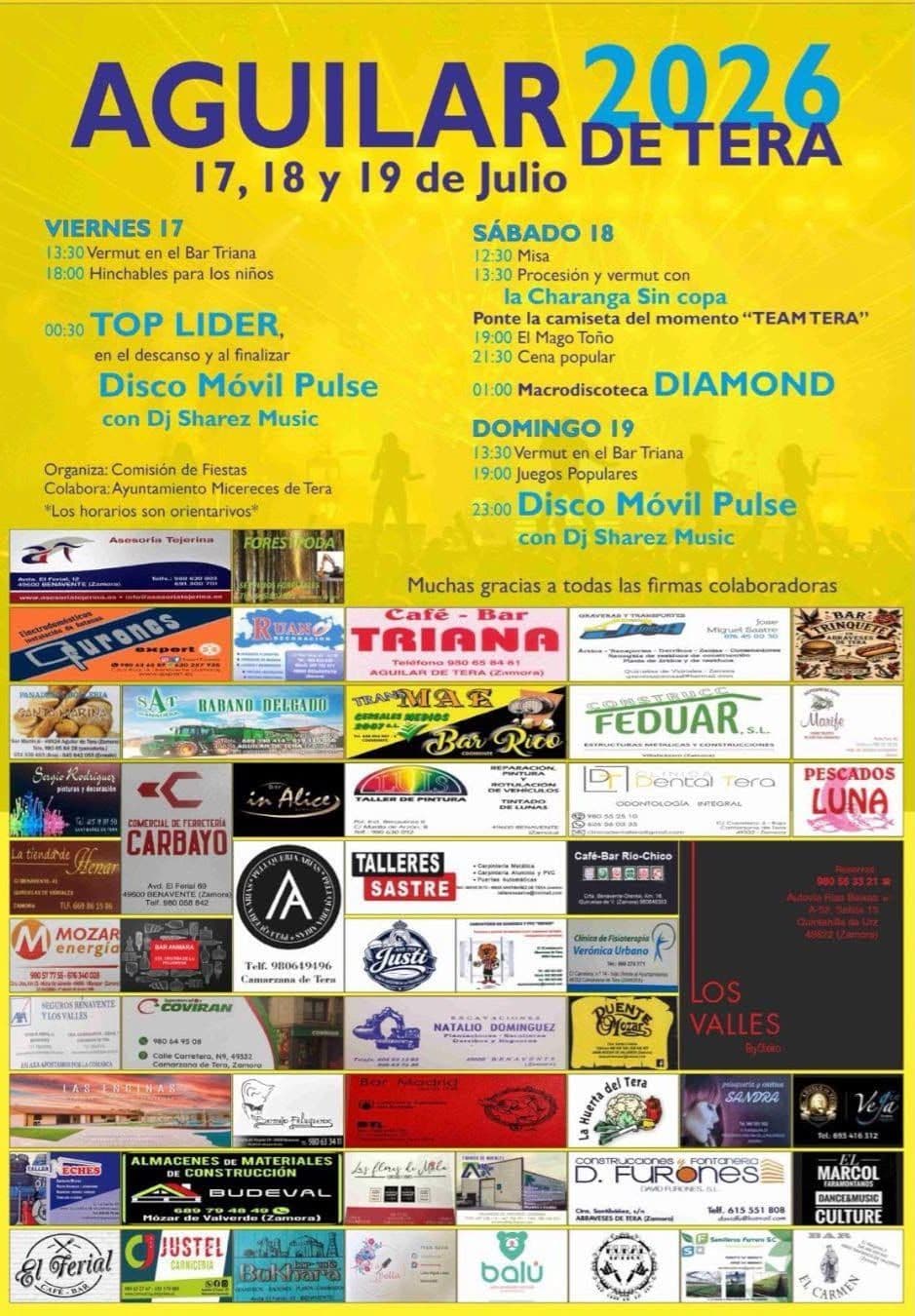Cartel de las fiestas de Aguilar de Tera