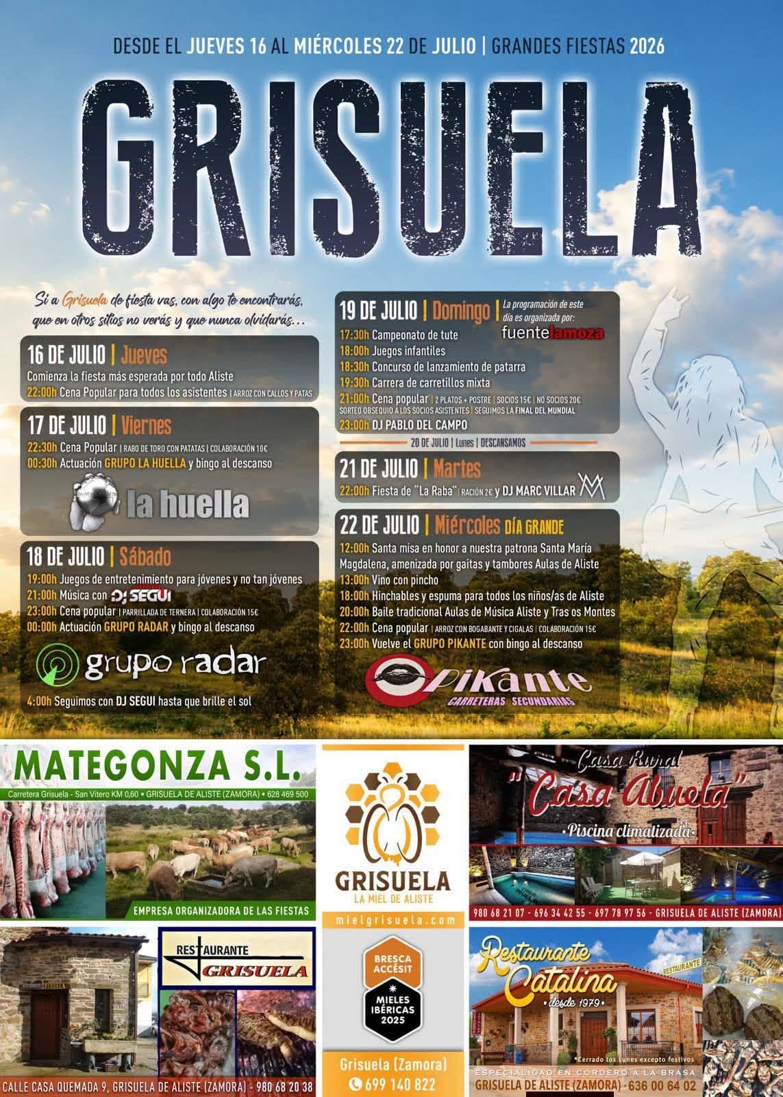 Cartel de las fiestas de Grisuela