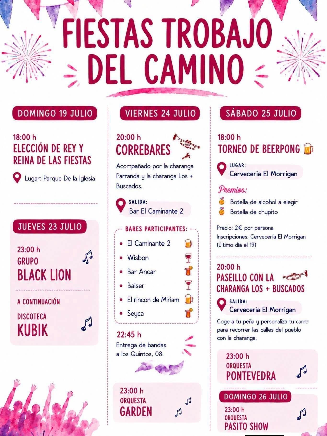 Cartel de las fiestas de Trobajo del Camino