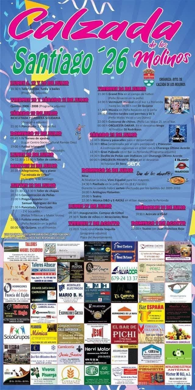 Cartel de las fiestas de Calzada de los Molinos