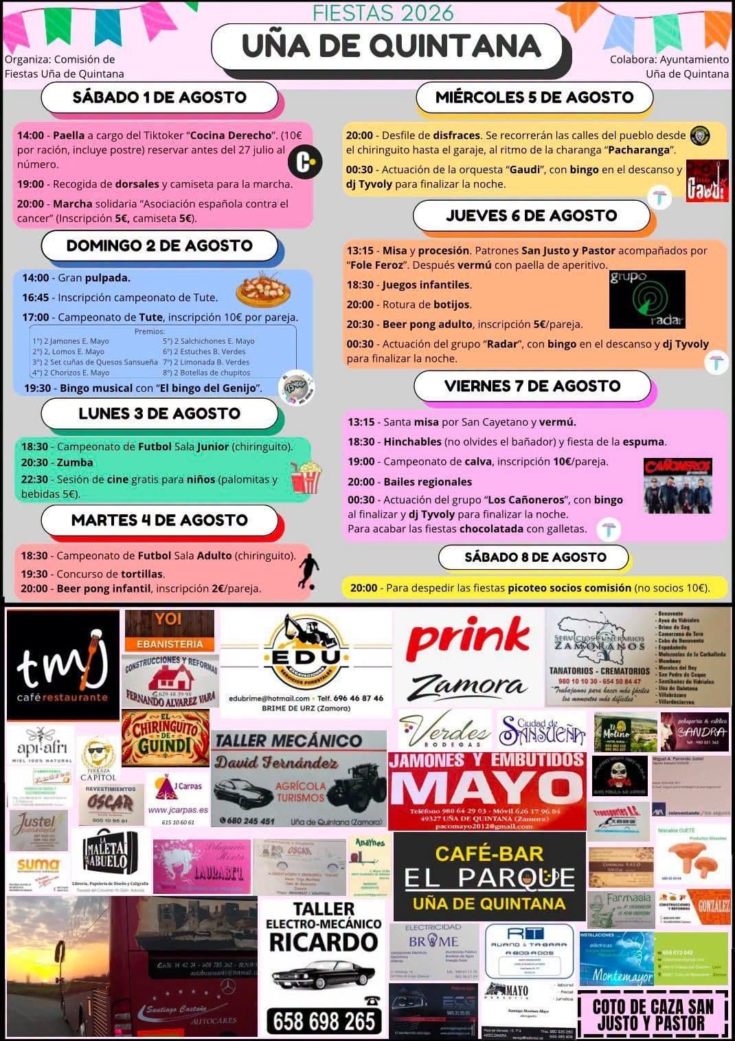 Cartel de las fiestas de Uña de Quintana
