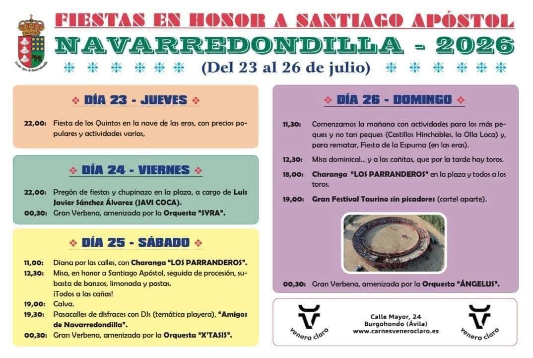 Cartel de las fiestas de Navarredondilla