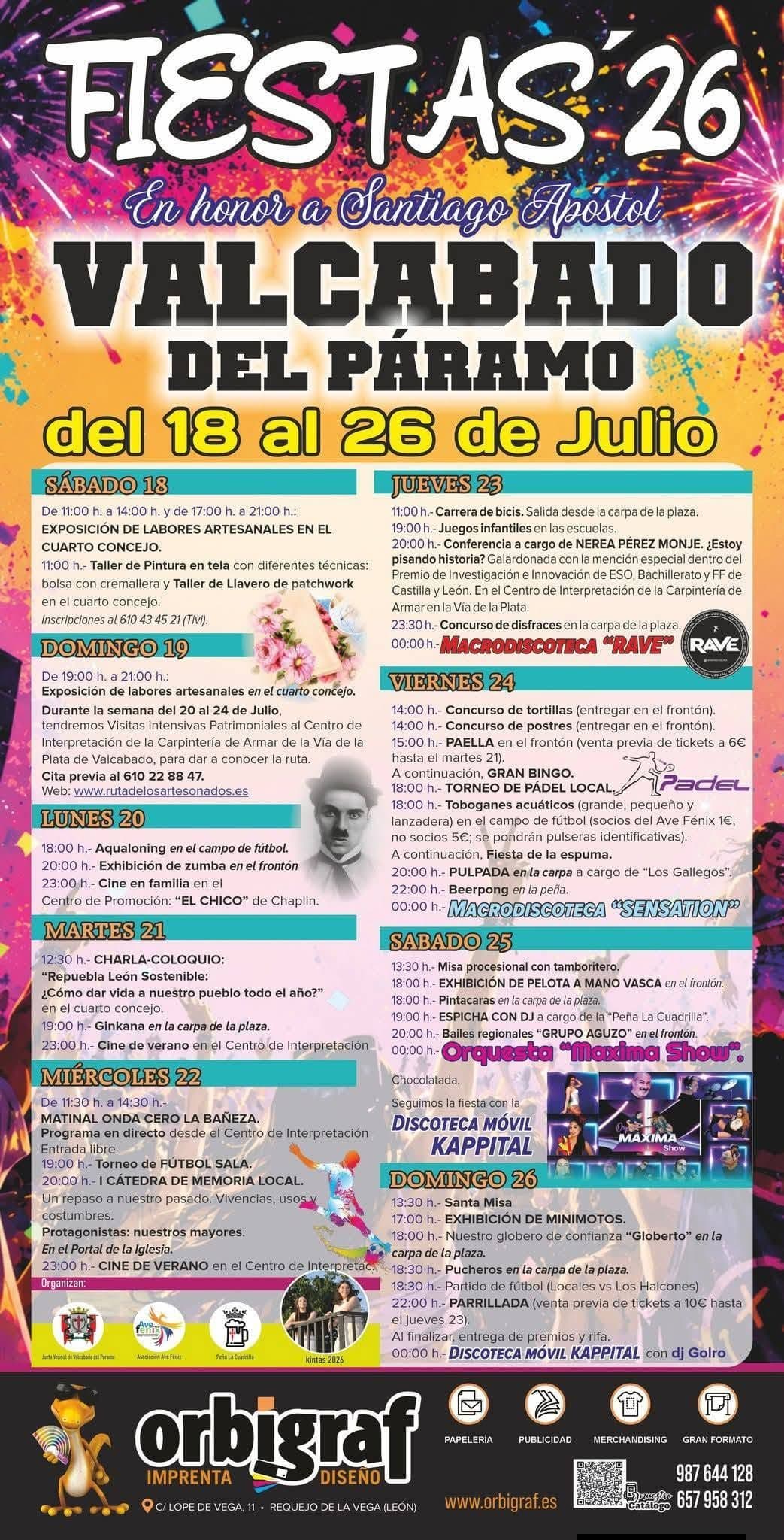 Cartel de las fiestas de Valcabado del Páramo