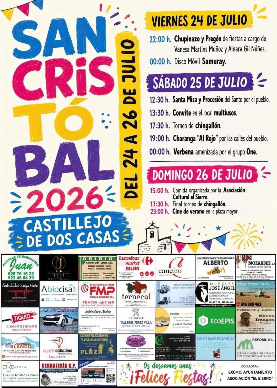 Cartel de las fiestas de Castillejo de Dos Casas
