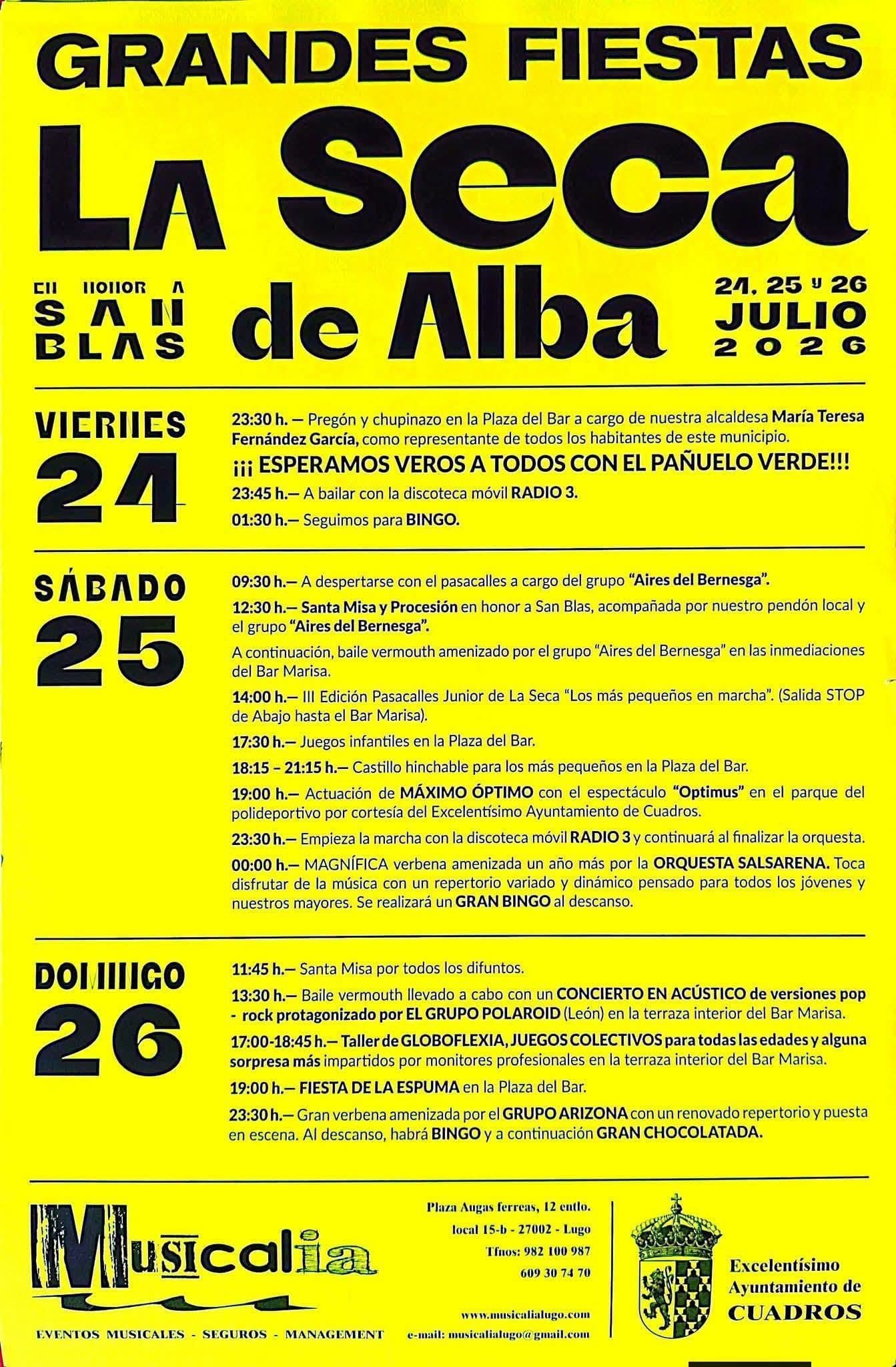 Cartel de las fiestas de La Seca de Alba