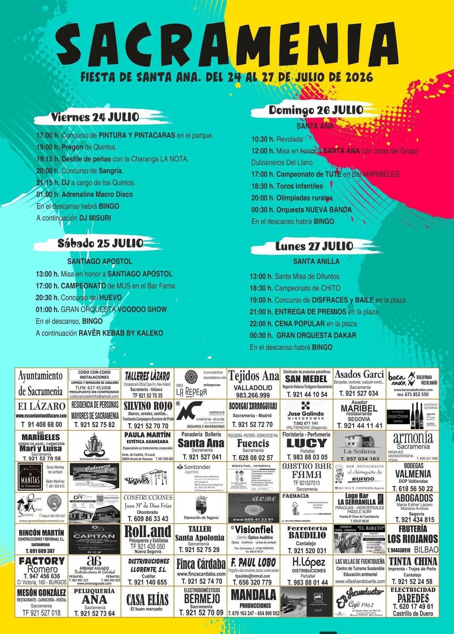 Cartel de las fiestas de Sacramenia