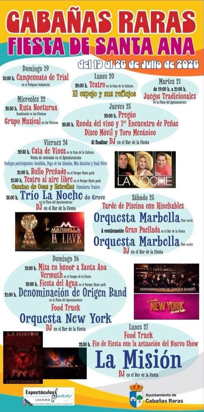 Cartel de las fiestas de Cabañas Raras