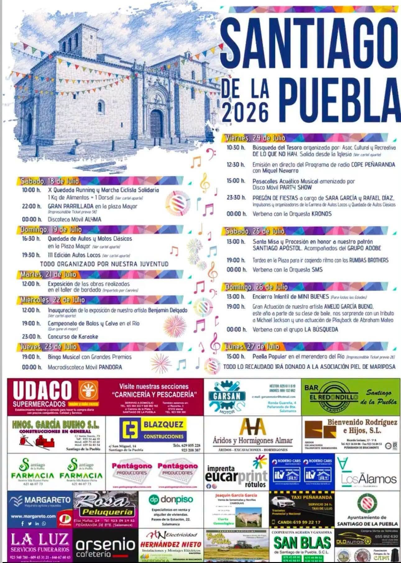 Cartel de las fiestas de Santiago de la Puebla