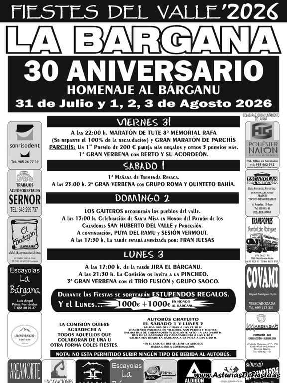 Cartel de las fiestas de La Bárgana