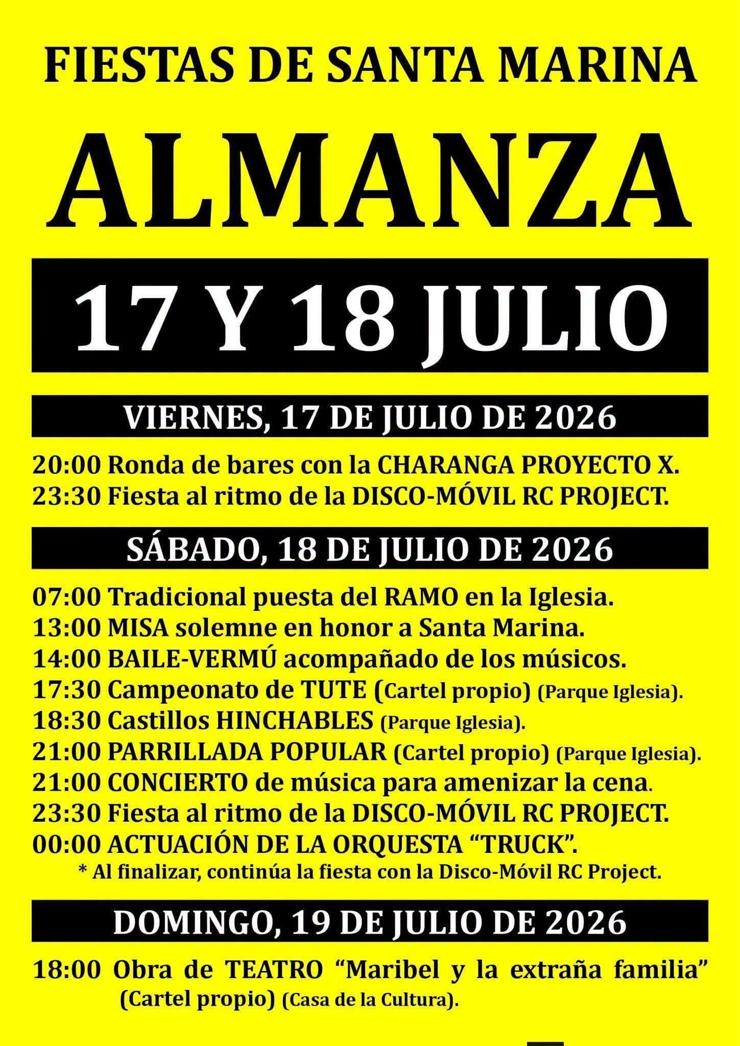 Cartel de las fiestas de Almanza