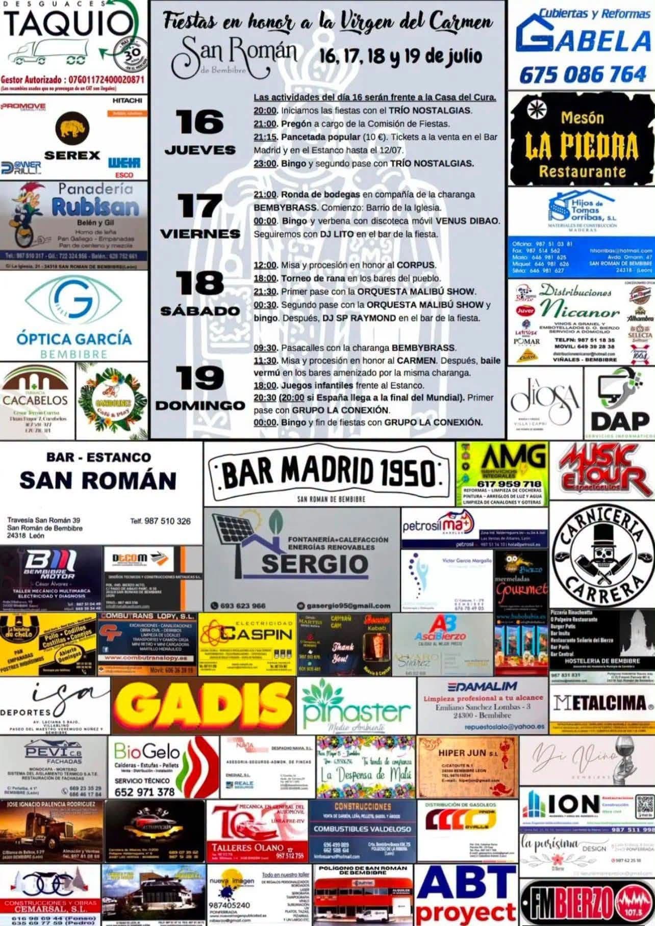 Cartel de las fiestas de San Román de Bembibre