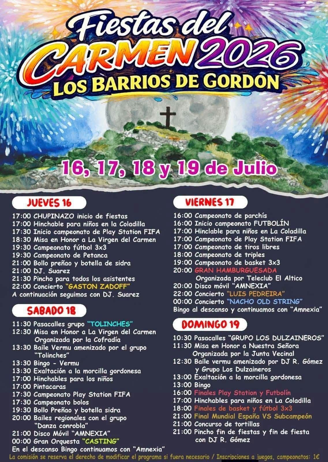 Cartel de las fiestas de Los Barrios de Gordón