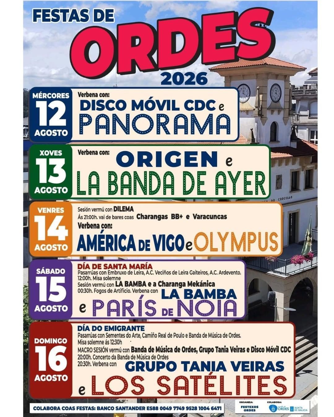 Cartel de las fiestas de Ordes