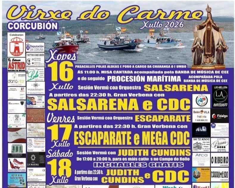 Cartel de las fiestas de Corcubión