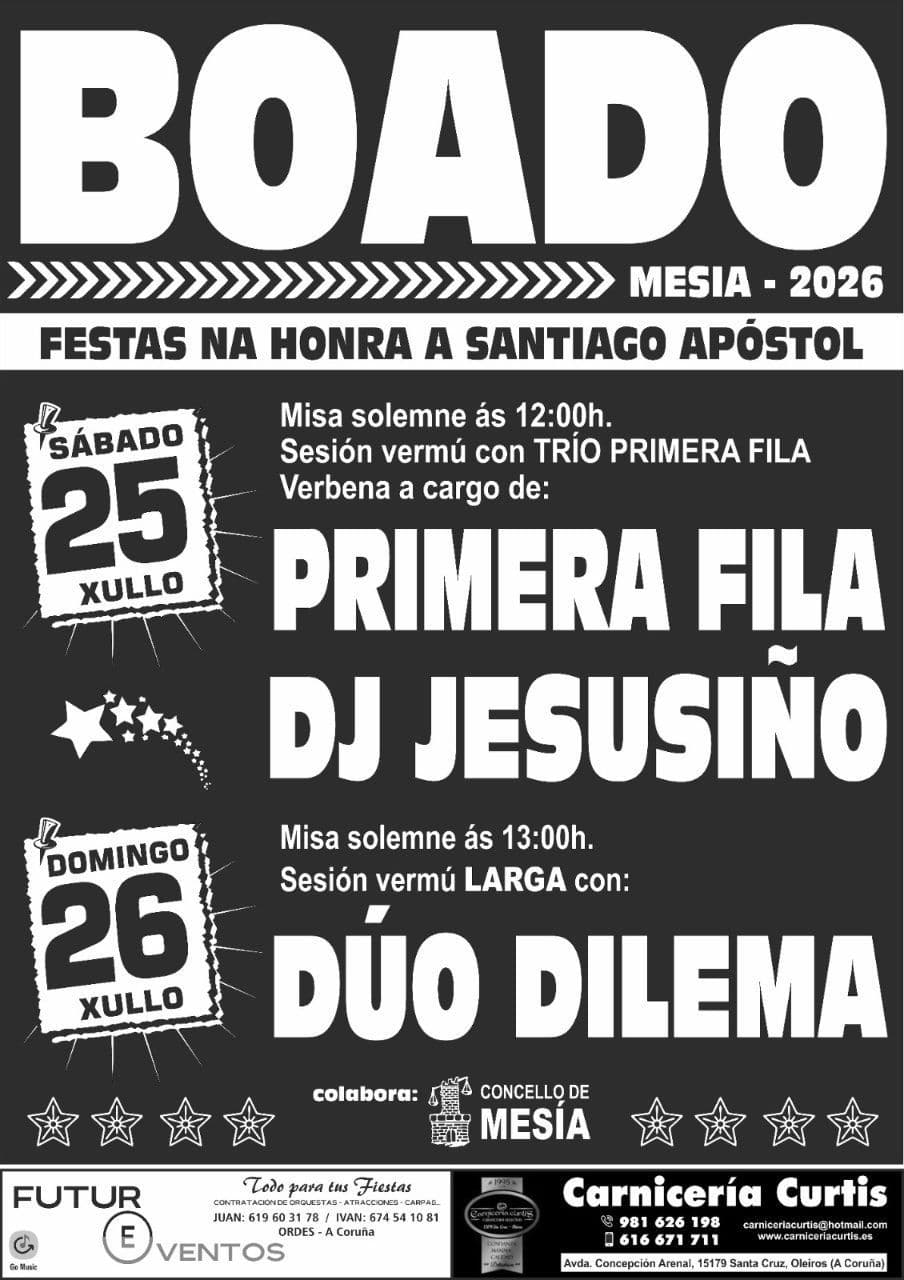 Cartel de las fiestas de Boado