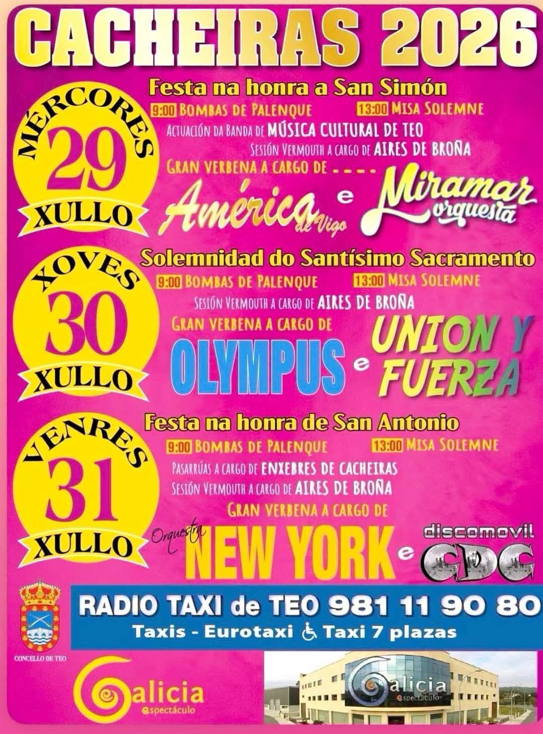 Cartel de las fiestas de Cacheiras