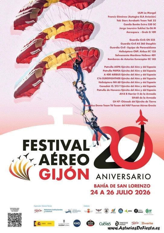 Cartel de Festival Aéreo Gijón - 20 Aniversario